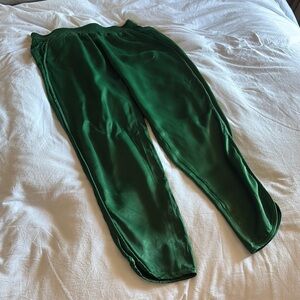 Zara Emerald Satin Trousers